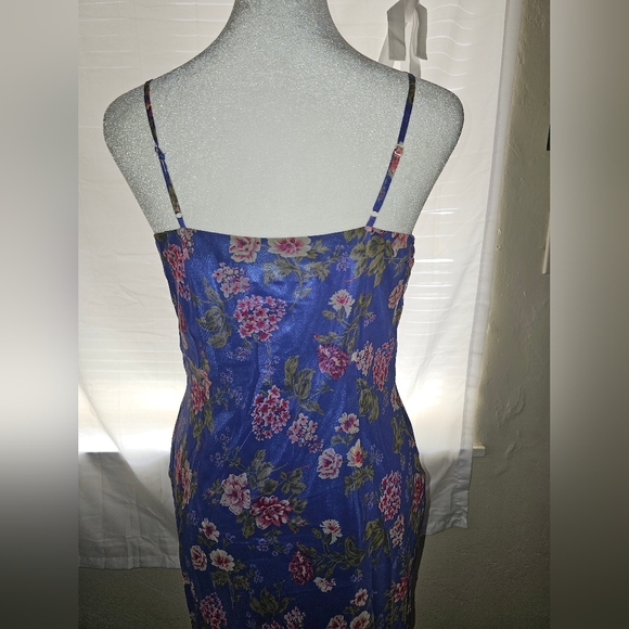 David Warren New York silk purple floral dress w. Semi sheer Cardigan - Picture 5 of 10